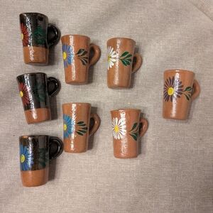 Handcrafted Floral Ceramic Mugs Set